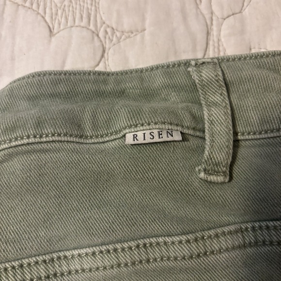 High Rise Green Jeans - Picture 6 of 10